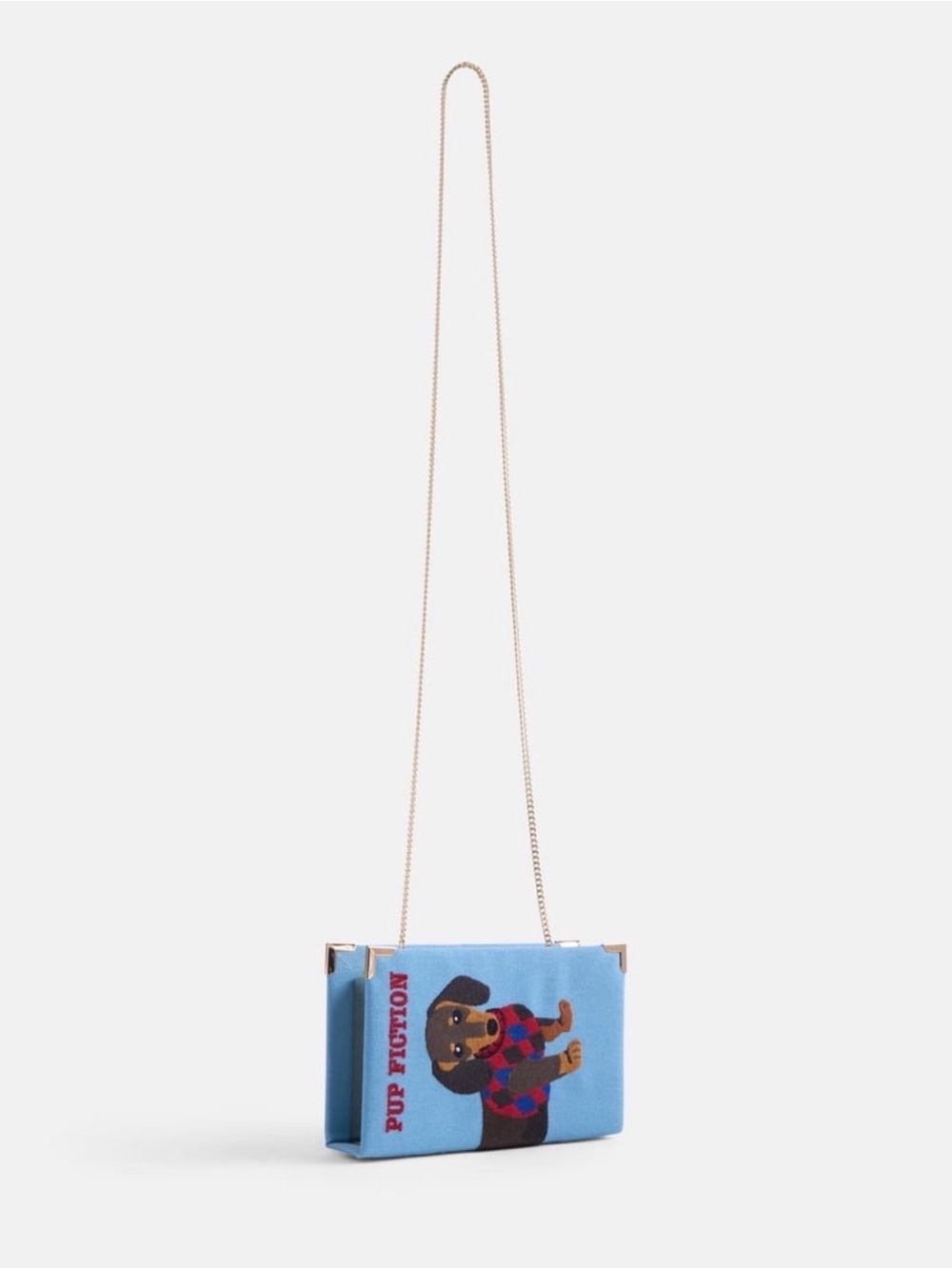 NWT Free Assembly Pup Fiction Dachshund Mini Crossbody Clutch Handbag - Picture 10 of 12